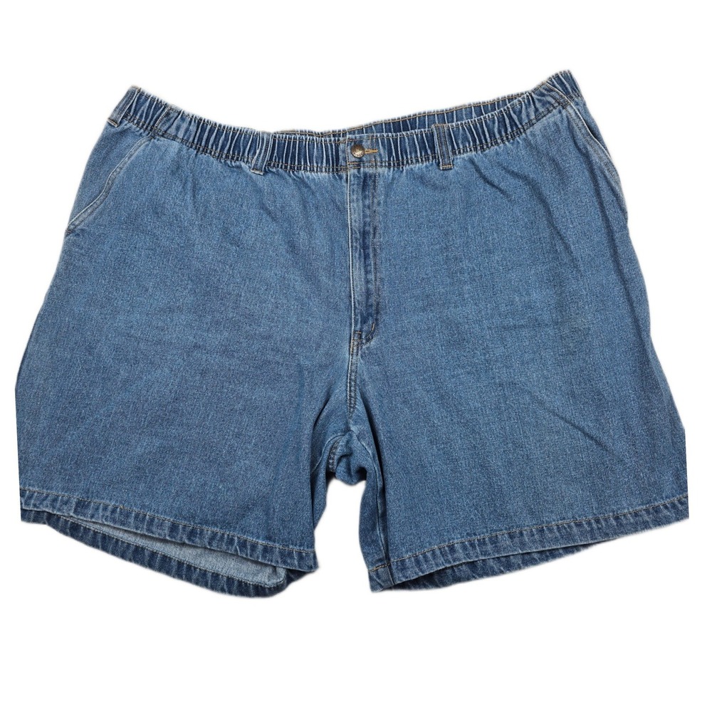 Canyon Ridge Denim Shorts Mens 2XL Blue 100% Cotton Elastic Waist Casual Relaxed